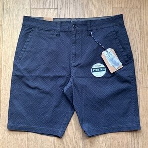 Men’s Navy Printed Stretch Twill Short NWT Size 34